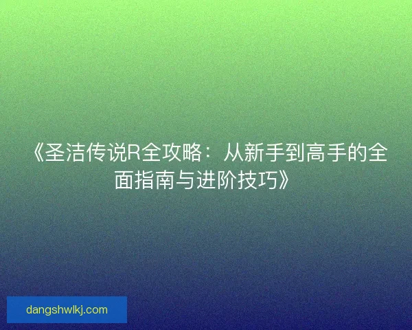 《圣洁传说R全攻略：从新手到高手的全面指南与进阶技巧》