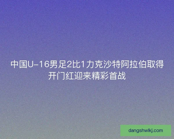 中国U-16男足2比1力克沙特阿拉伯取得开门红迎来精彩首战